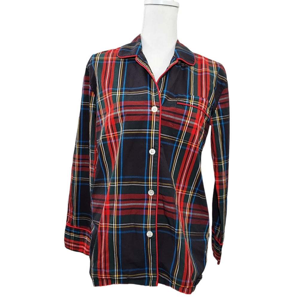 J. Crew tartan pajama top XS